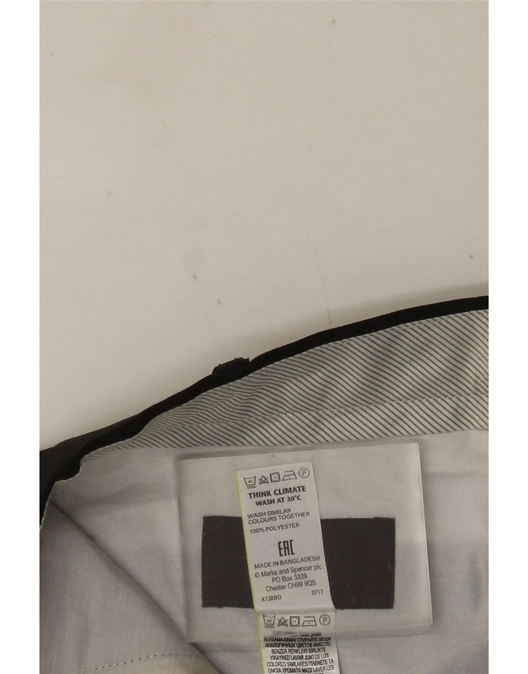 MARKS & SPENCER Pantalon de costume coupe classique pour homme W36 L33 Noir Polyester