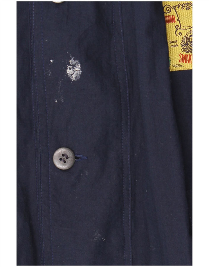 vintage Mens Bomber Jacket UK 42 XL Bleu Marine Polyester