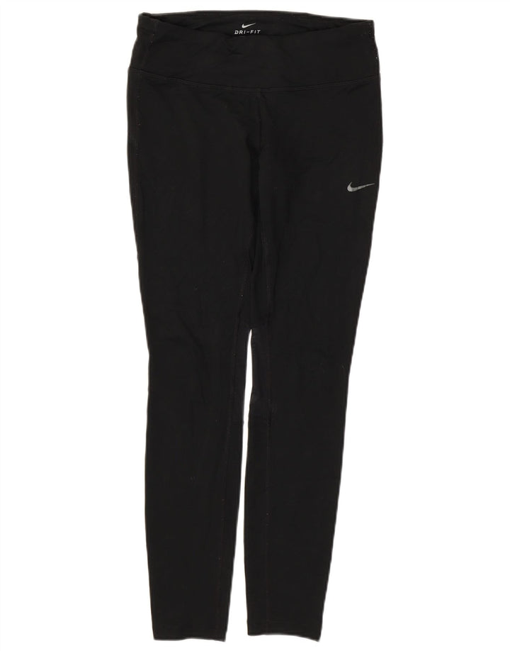 NIKE Legging Dri Fit pour femme UK 10 Petit Noir Polyester