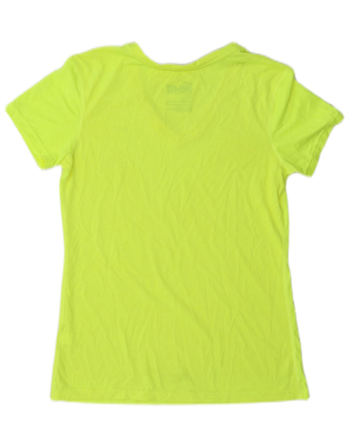 Nike Womens Dri Fit Regular T-Shirt Top UK 12 Vert Moyen