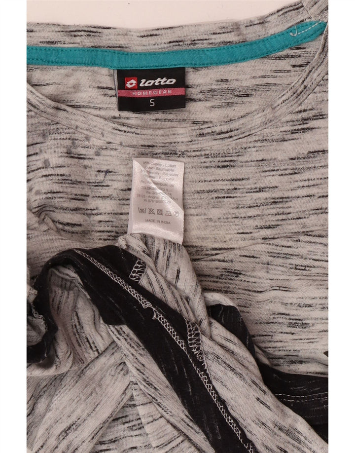 LOTTO Haut graphique surdimensionné à manches longues pour femme UK 10 Petit gris moucheté