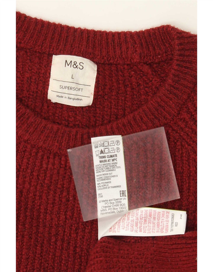 Marks & Spencer Pull à col rond pour homme en polyamide moucheté rouge