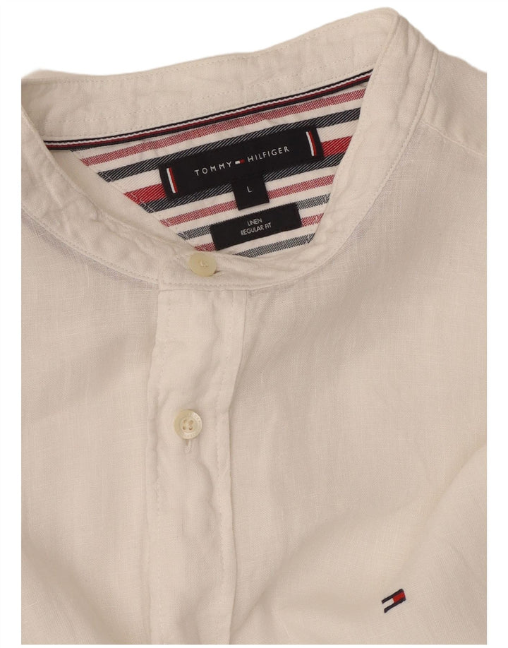 TOMMY HILFIGER Chemise Regular Fit Homme Grand Lin Blanc