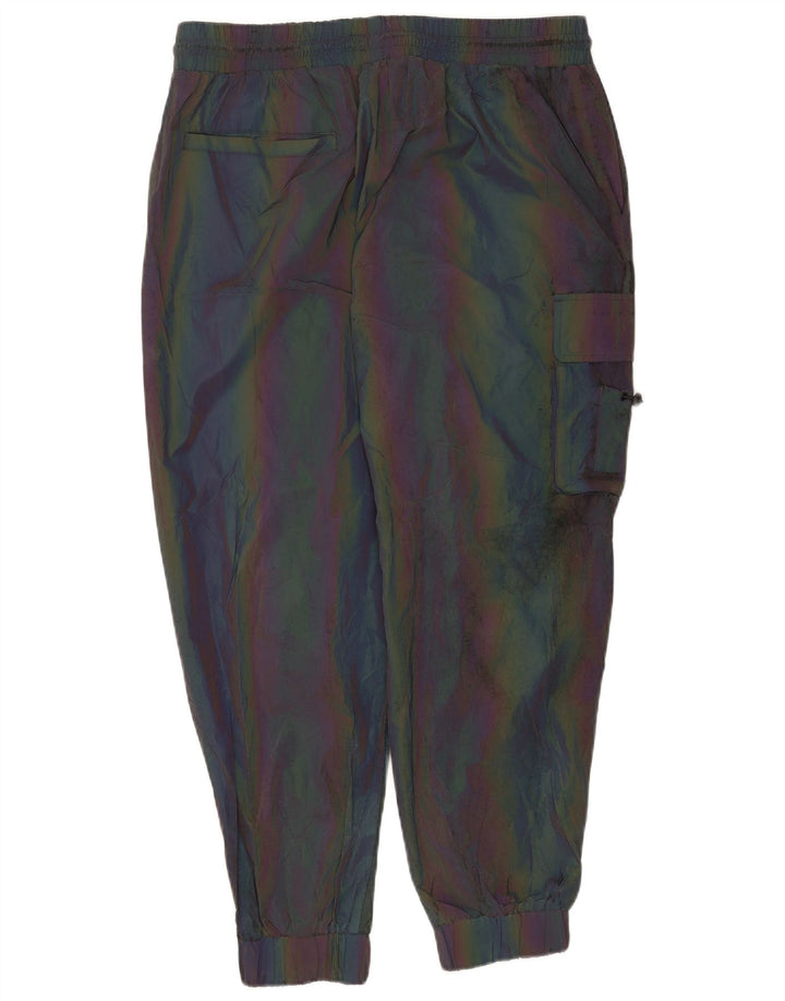 Zara Pantalon Cargo Homme Joggers XL W34 L26 Polyester Rayé Multicolore