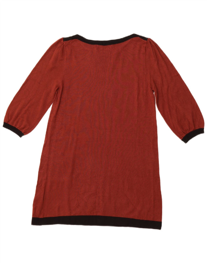 MARKS & SPENCER Haut tunique à manches 3/4 pour femme UK 12 Marron moyen Colourblock