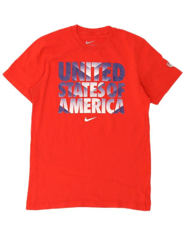 Nike T-shirt coupe slim pour homme en coton rouge Taille L