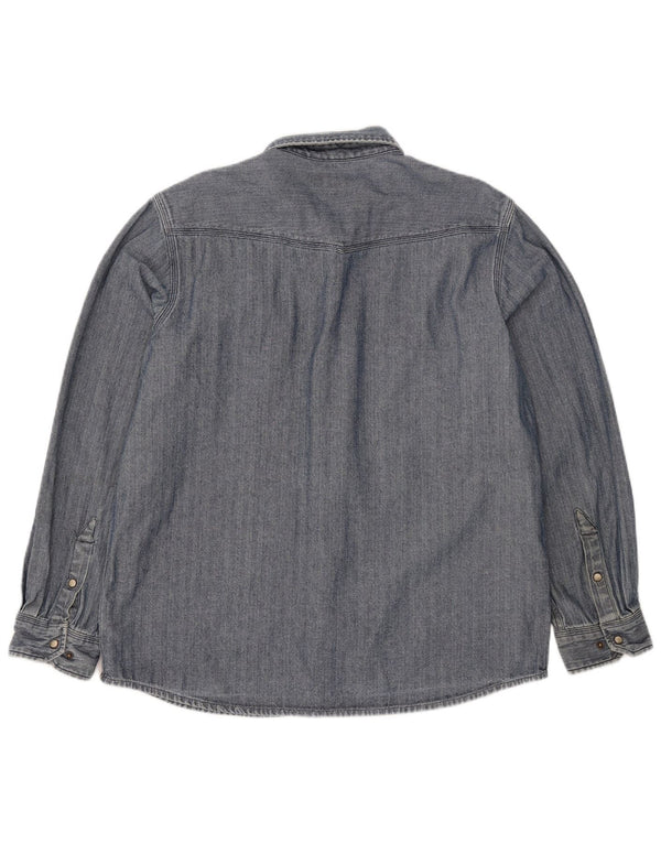 Carhartt Chemise Slim Fit pour hommes en coton à chevrons bleu grand