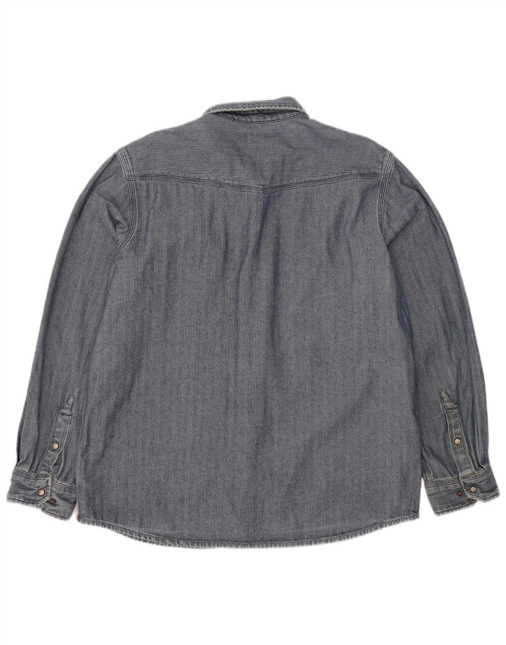Carhartt Chemise Slim Fit pour hommes en coton à chevrons bleu grand