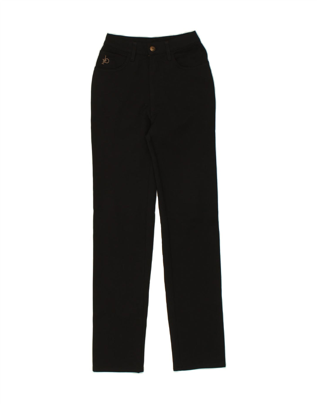 ROCCOBAROCCO Womens Straight Casual Trousers W24 L31  Black Polyester Vintage Roccobarocco and Second-Hand Roccobarocco from Messina Hembry 