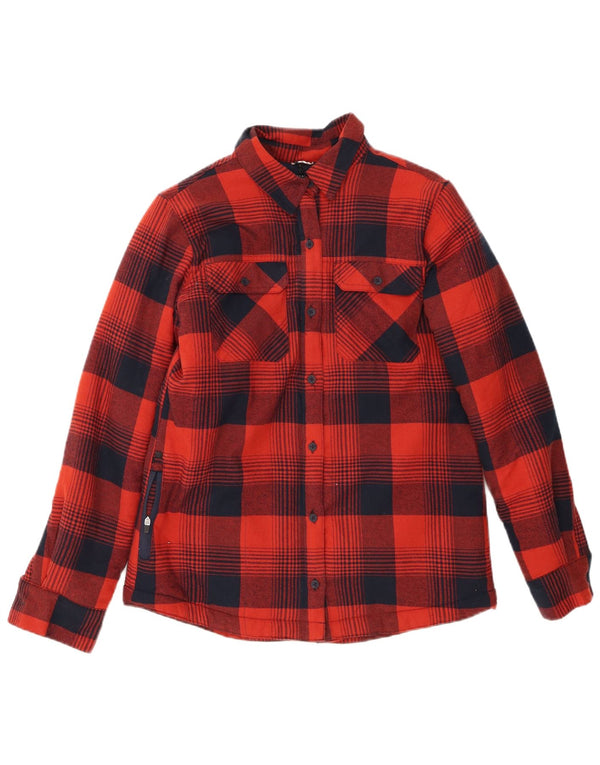 Wrangler Chemise en flanelle Sherpa coupe régulière pour femme UK 6 XS Rouge à carreaux en coton