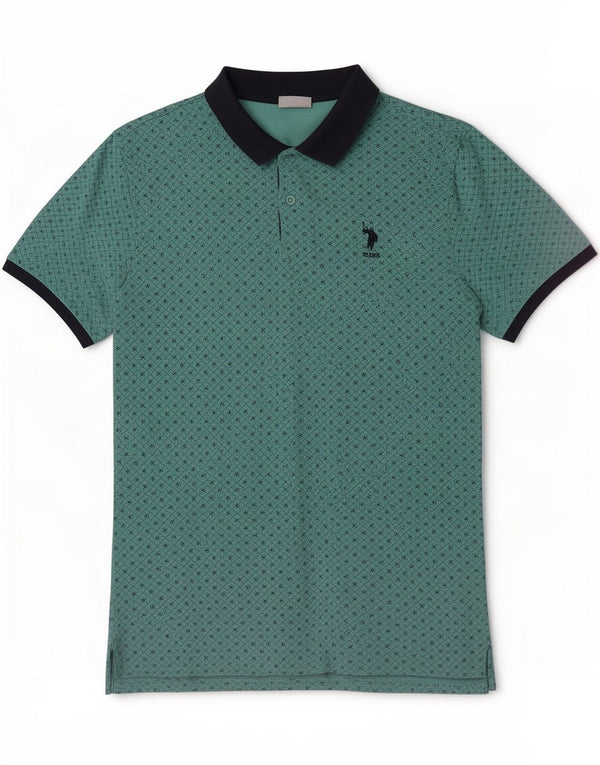 U.S. Polo Assn. Mens Polo Shirt Medium Blue Floral Cotton