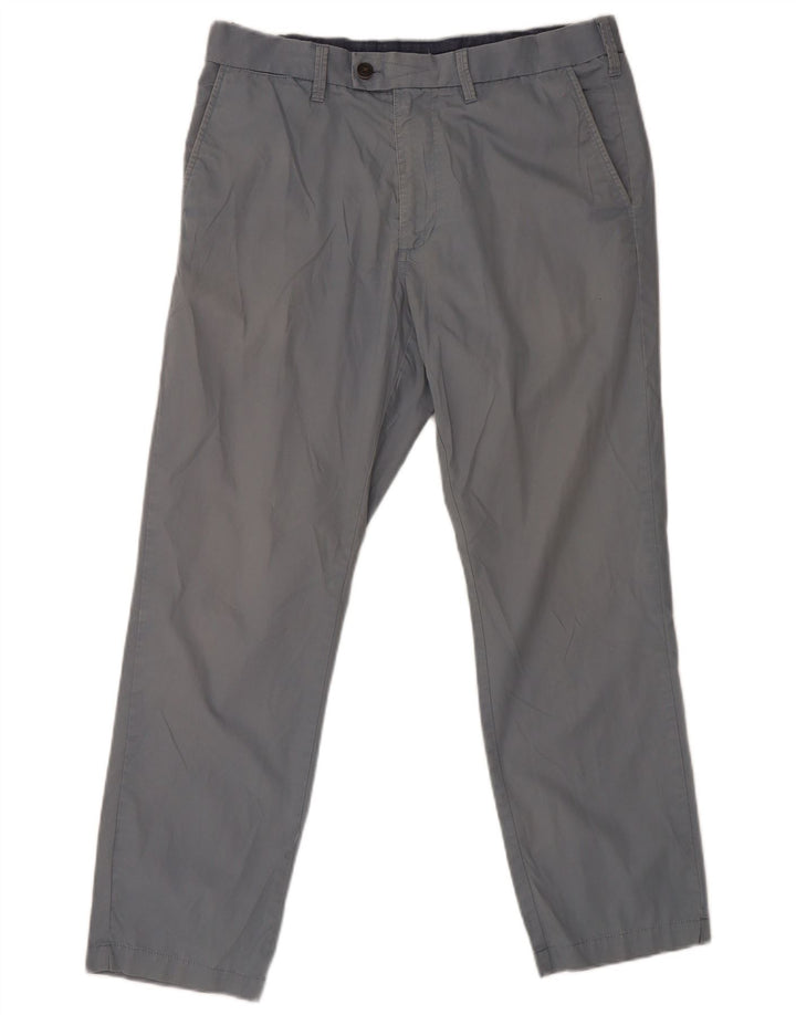 Marks & Spencer Pantalon de costume droit pour homme W34 L29 Bleu Coton