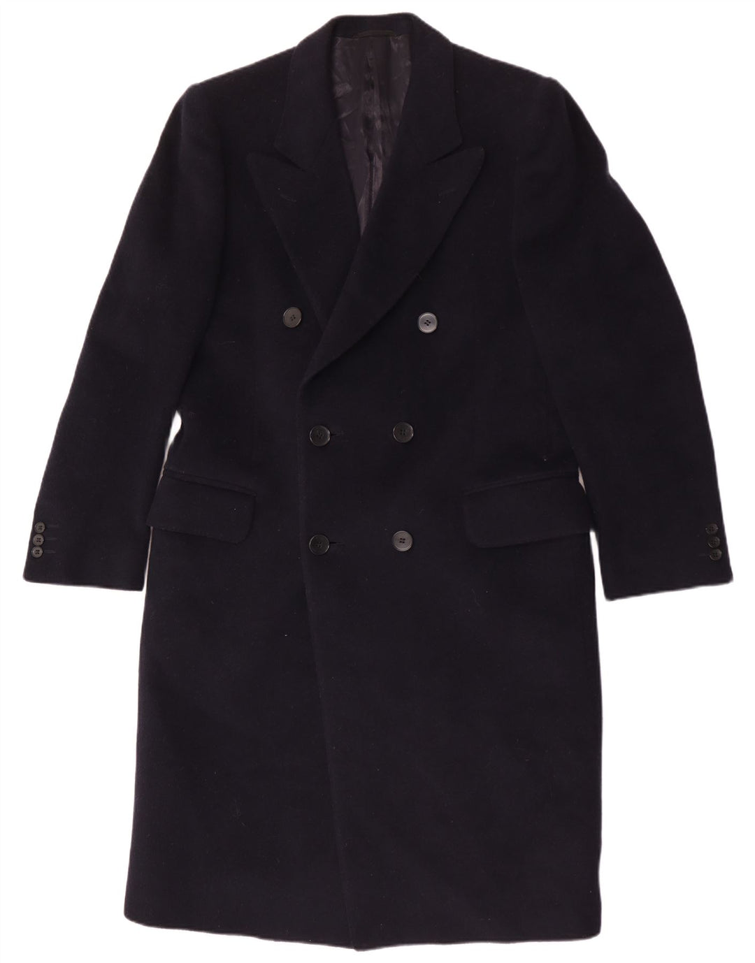 Facis Manteau Long Croisé Homme IT 48 Bleu Marine Moyen