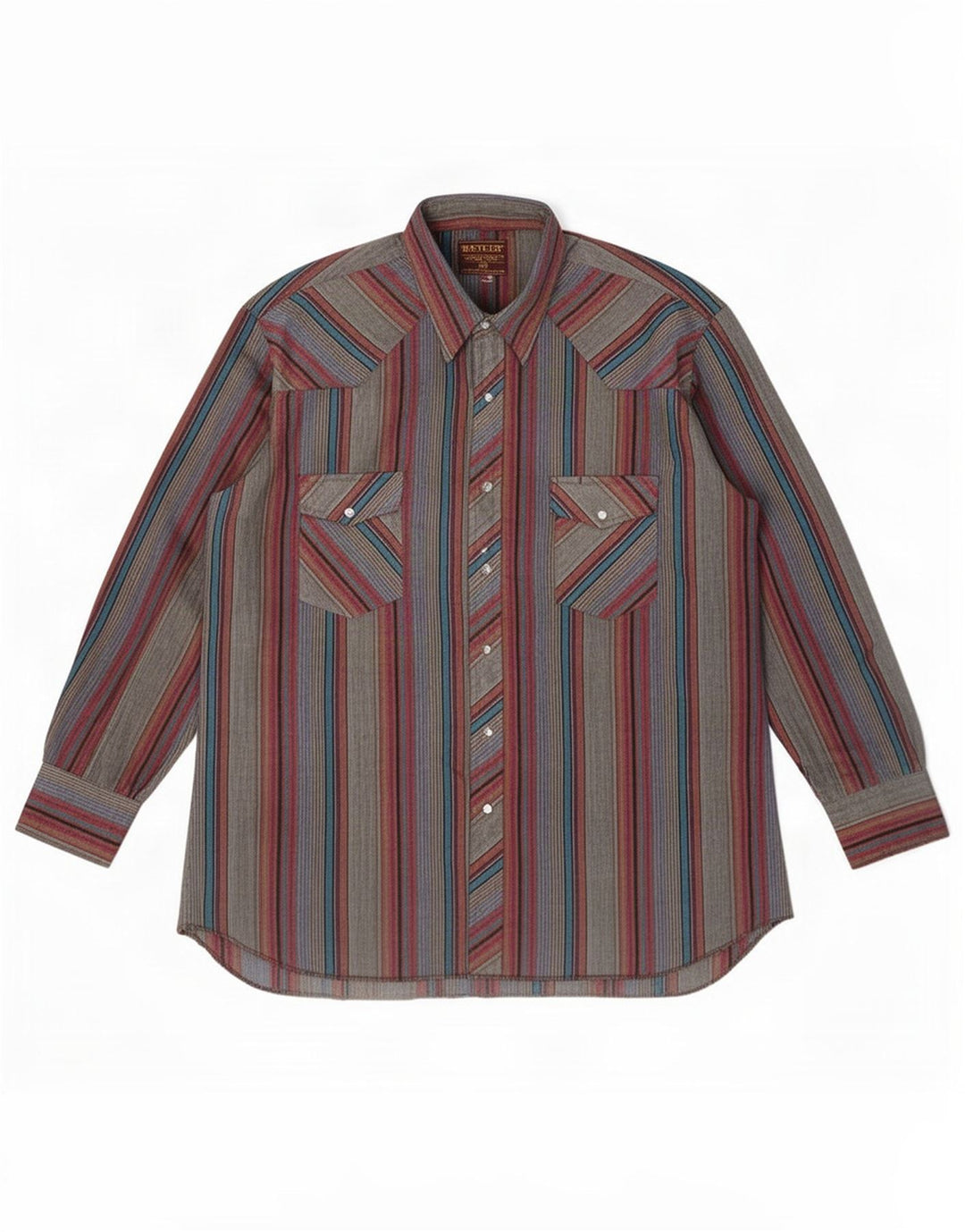 Rustler Chemise haute pour homme Taille 17 1/2 XL Rayé multicolore