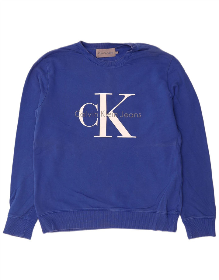CALVIN KLEIN JEANS Sweat-shirt graphique pour homme en coton bleu moyen