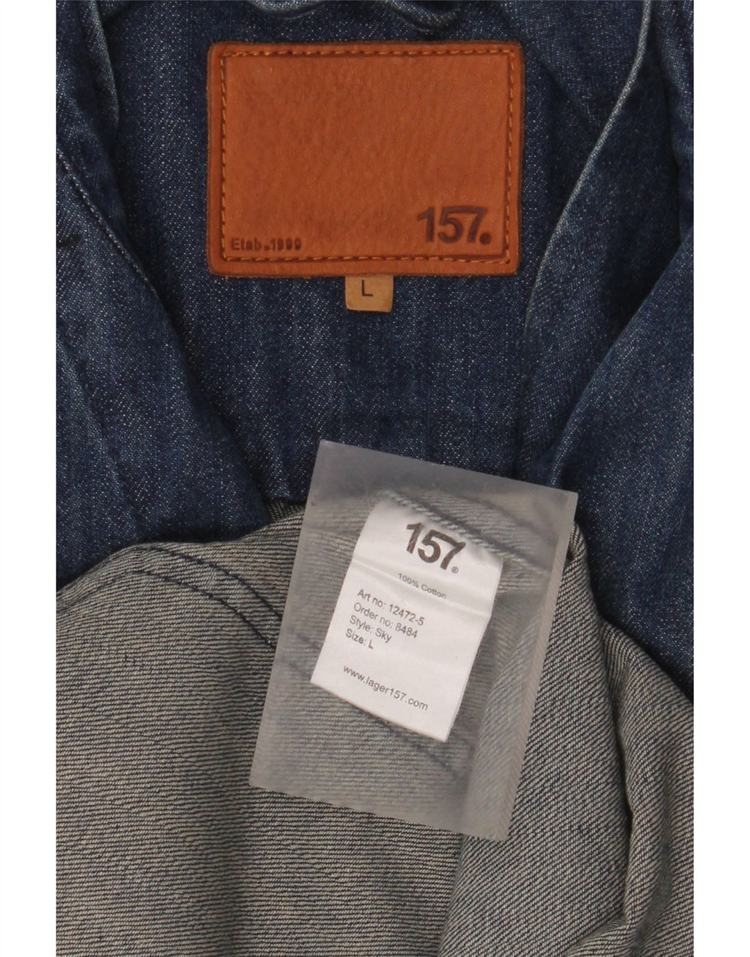 Lager 157 Veste blazer en denim à 5 boutons pour homme UK 40 Grand coton bleu