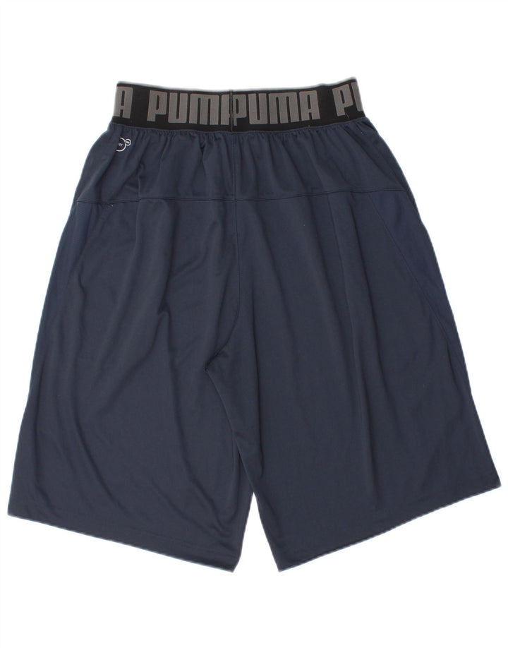 Puma Short de sport homme petit bleu marine polyester