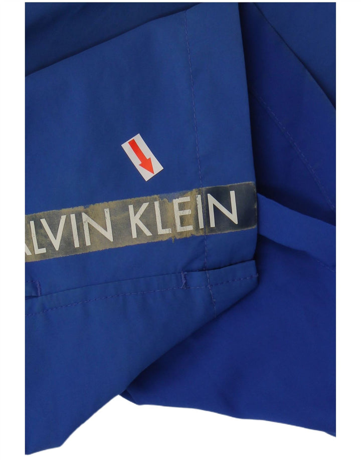 Calvin Klein Short de bain graphique pour homme, petit, bleu, polyester