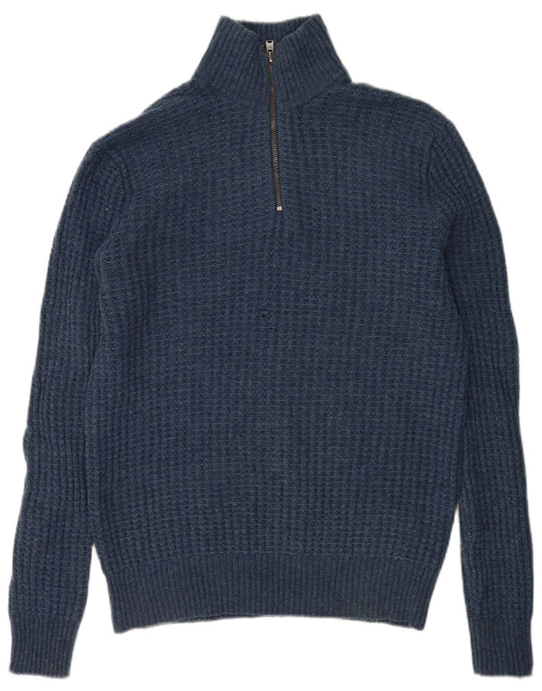 Gap Pull col zippé homme petit bleu laine d'agneau