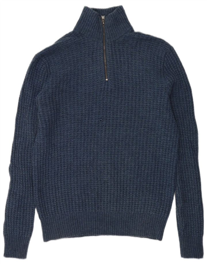 Gap Pull col zippé homme petit bleu laine d'agneau