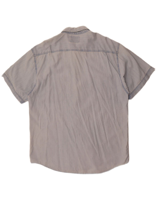 Wrangler Chemise en jean à manches courtes pour homme 2XL Bleu Coton