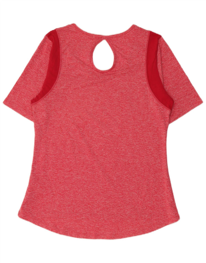 Fila Femme T-Shirt Top UK 12 Rose Moyen Colorblock Polyester