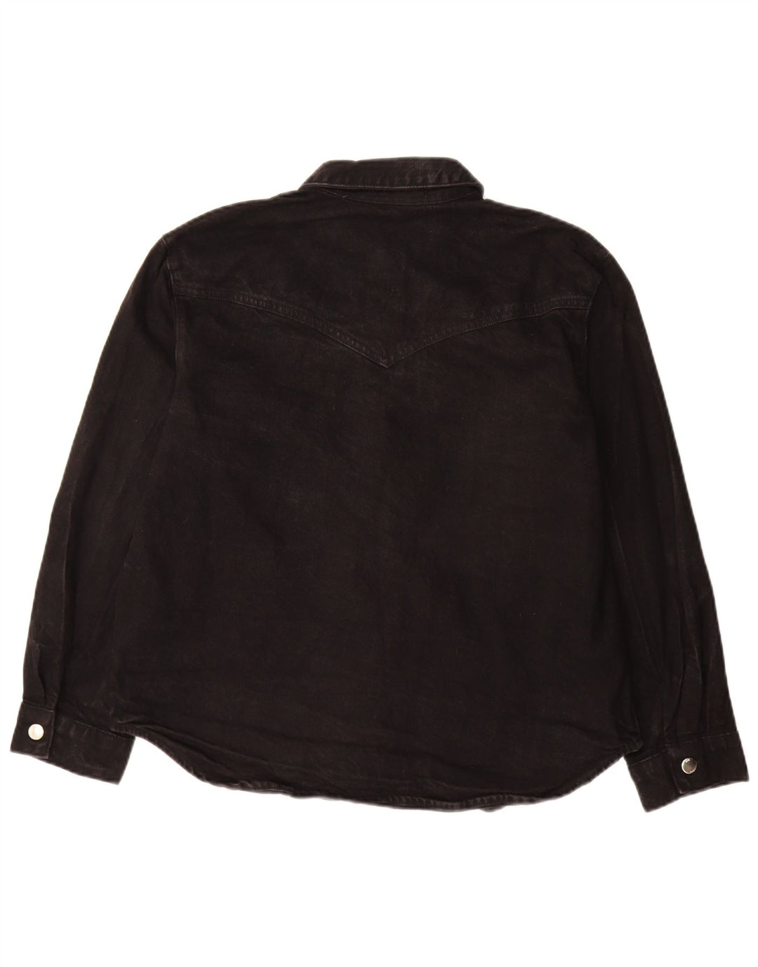 Zara Chemise en jean surdimensionnée pour femme UK 10 Petit coton noir