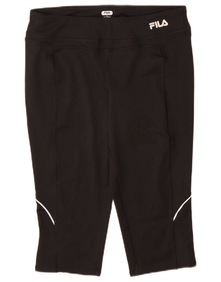 FILA Leggings Capri Femme UK 44 Polyester Noir Moyen
