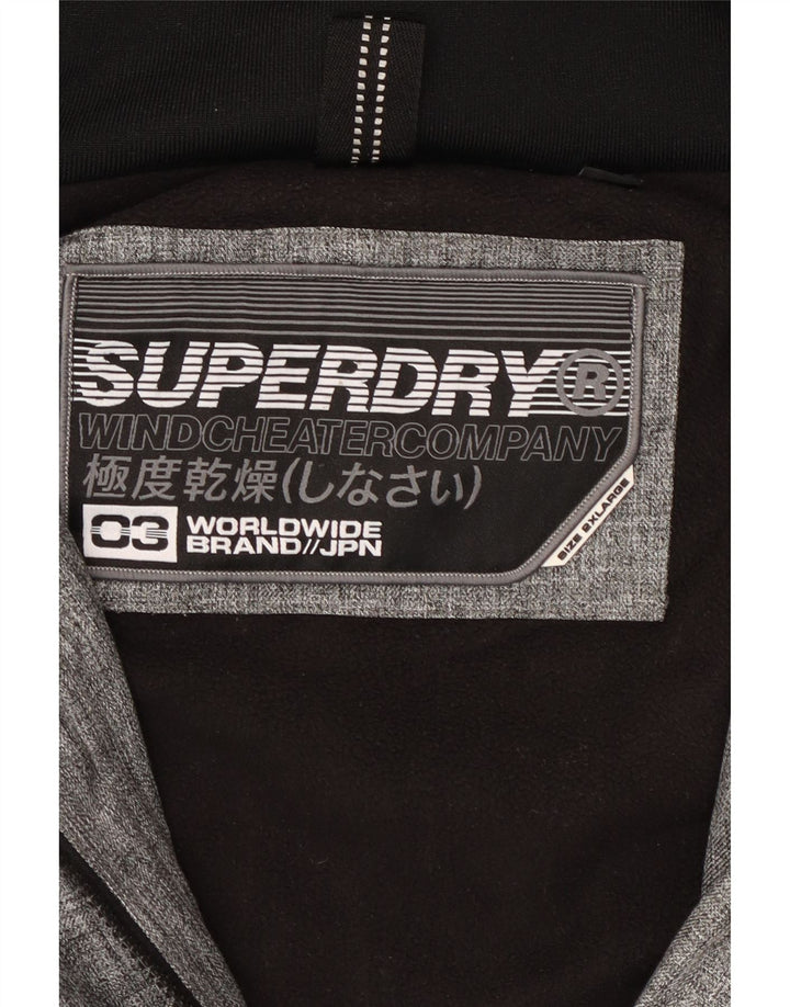 SUPERDRY Veste coupe-vent à capuche pour femme UK 20 2XL Gris Colourblock