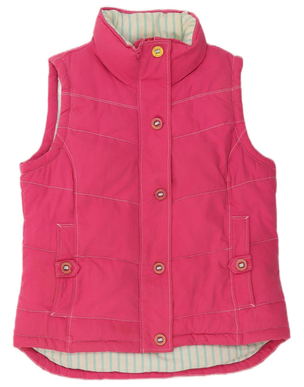 Joules Gilet Rembourré Femme UK 12 Rose Moyen Coton Classique