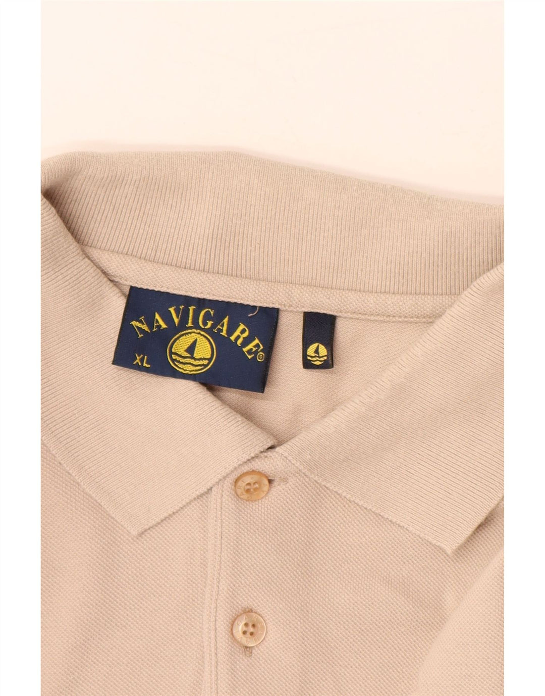 NAVIGARE Polo Homme Manches Longues XL Coton Beige