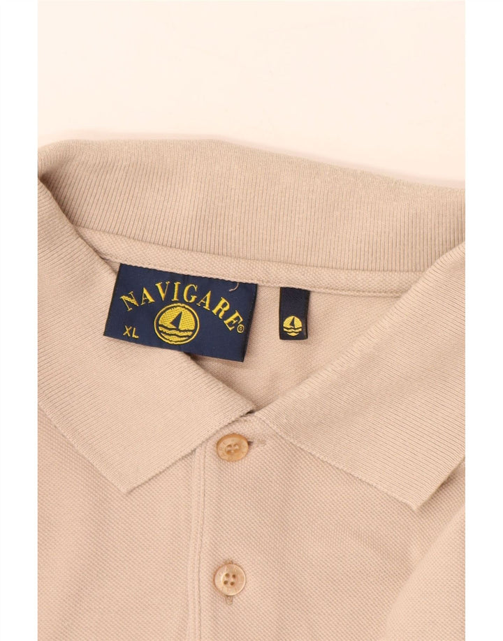 NAVIGARE Polo Homme Manches Longues XL Coton Beige