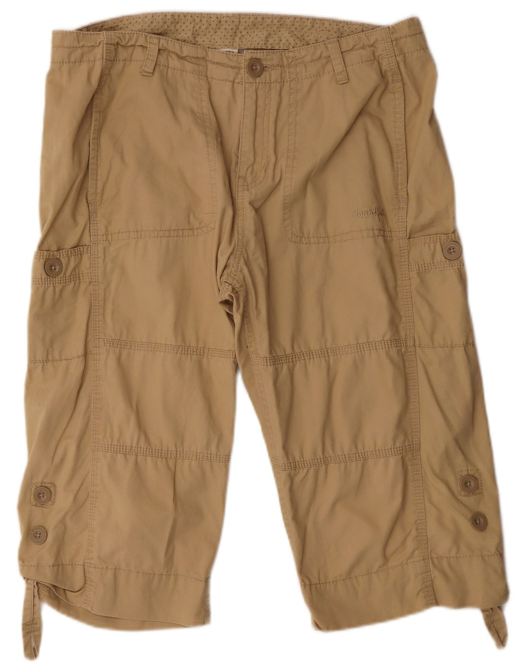 Weird Fish Bermuda cargo pour femme UK 14 Large W34 Coton beige