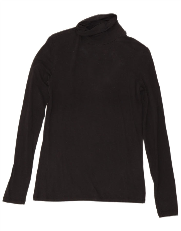 Massimo Dutti Haut à manches longues pour femme UK 8 Small Noir Lyocell