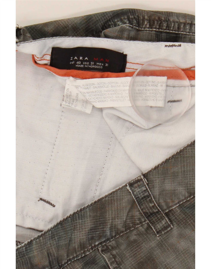 Zara Short cargo pour homme EU 40 Medium W31 Kaki Coton