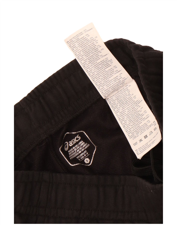 Asics Pantalon de survêtement graphique pour homme, petit, en coton noir