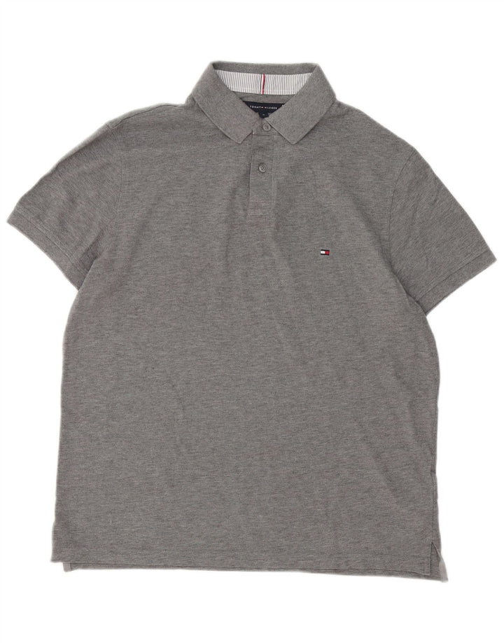 Tommy Hilfiger Polo Homme Gris Moyen Coton