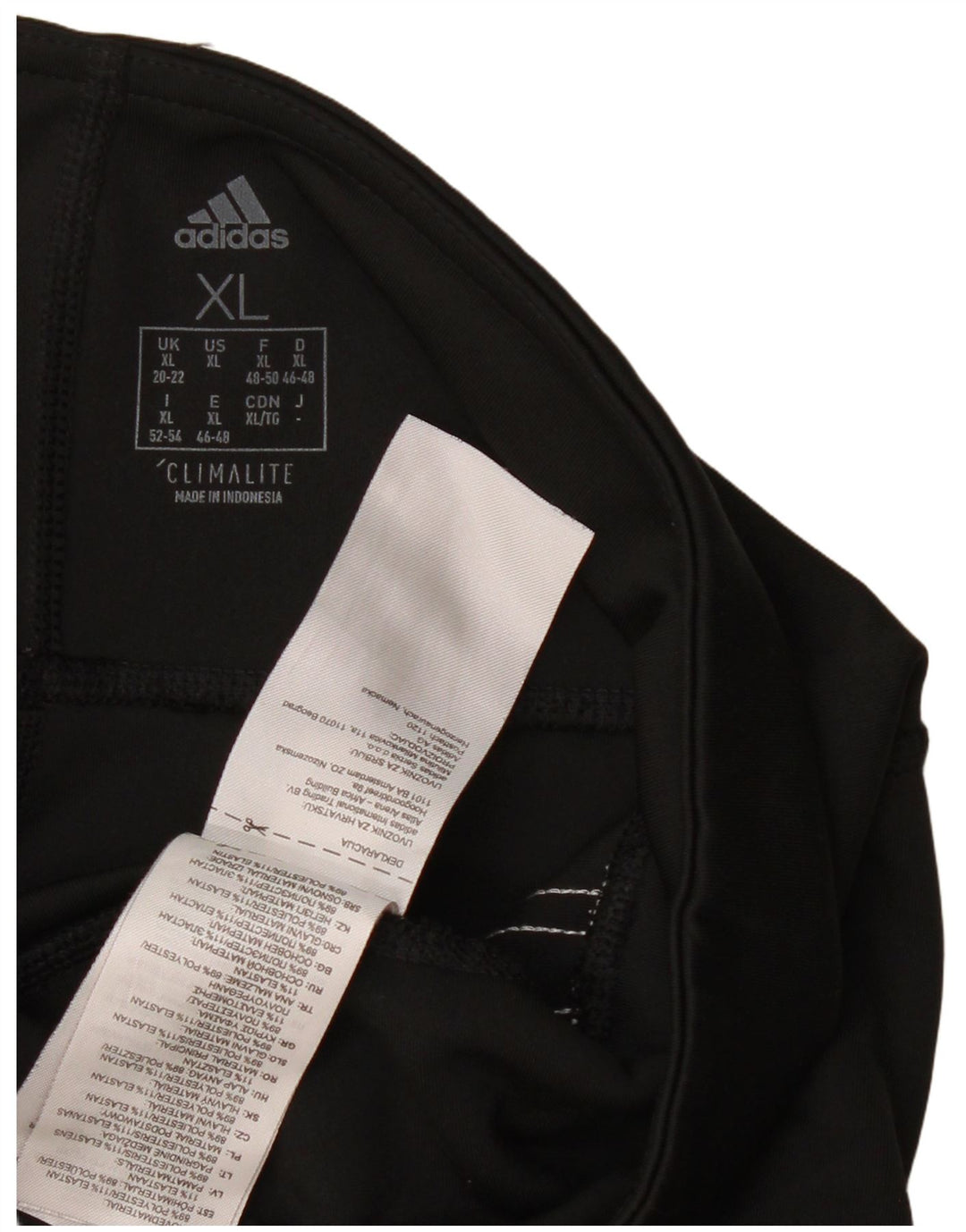 ADIDAS Femmes Climalite Leggings UK 20/22 XL Noir Polyester