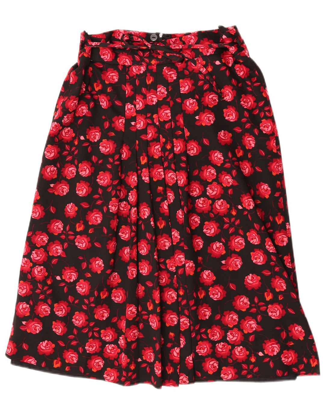 vintage Femme A-Line Jupe W28 Moyen Rouge Floral