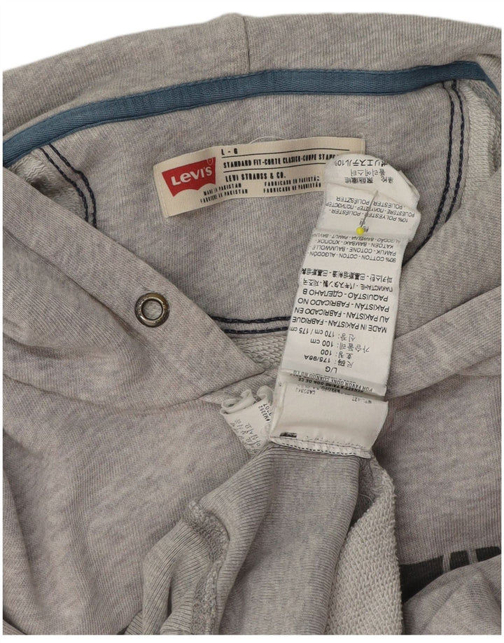 Levi's Pull à Capuche Graphique Homme Gris Coton Large