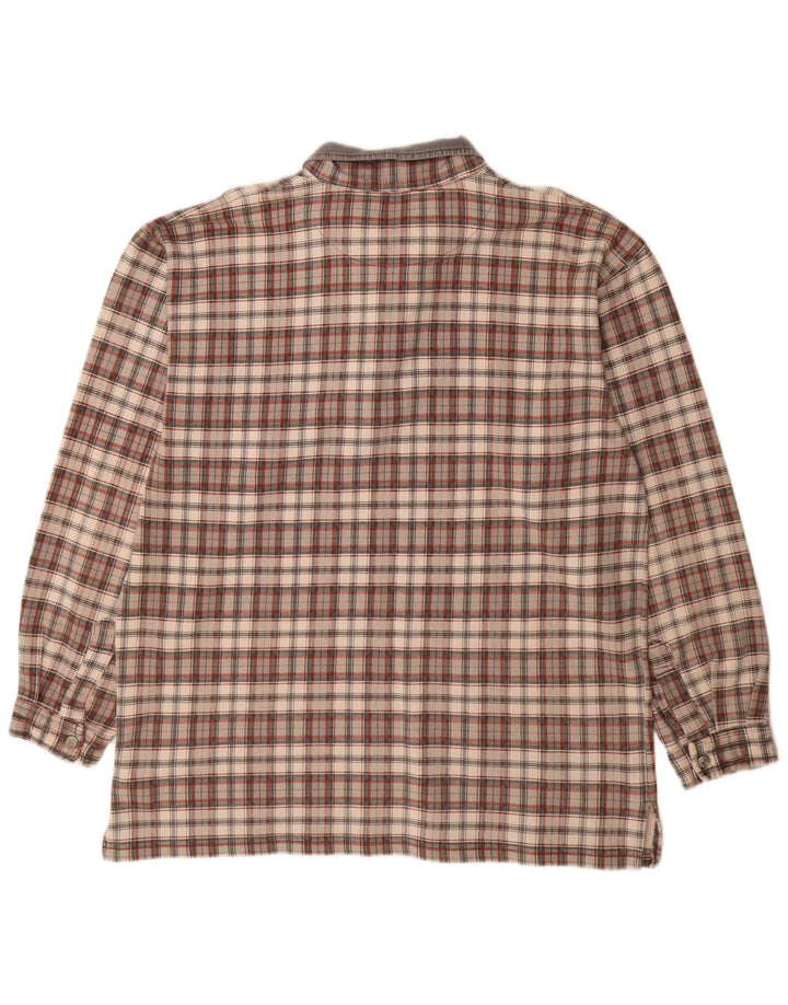 Take Five Polo à manches longues pour homme XL en coton à carreaux multicolores