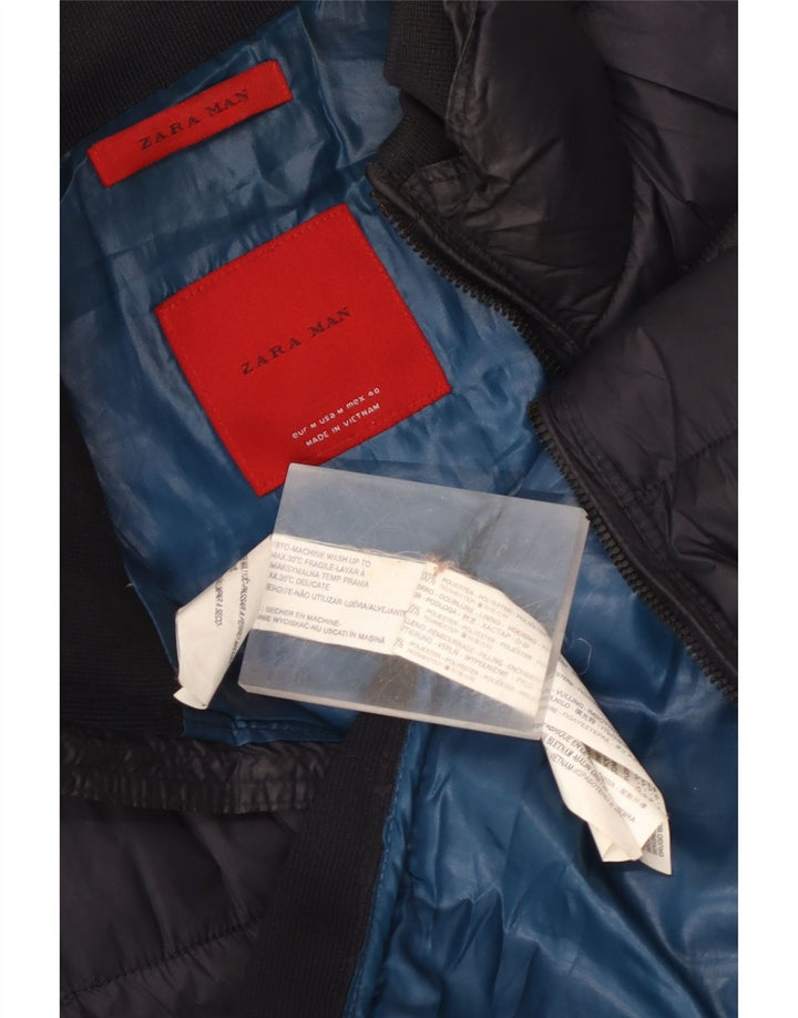 Zara Gilet rembourré pour homme UK 38 Bleu marine moyen Polyester