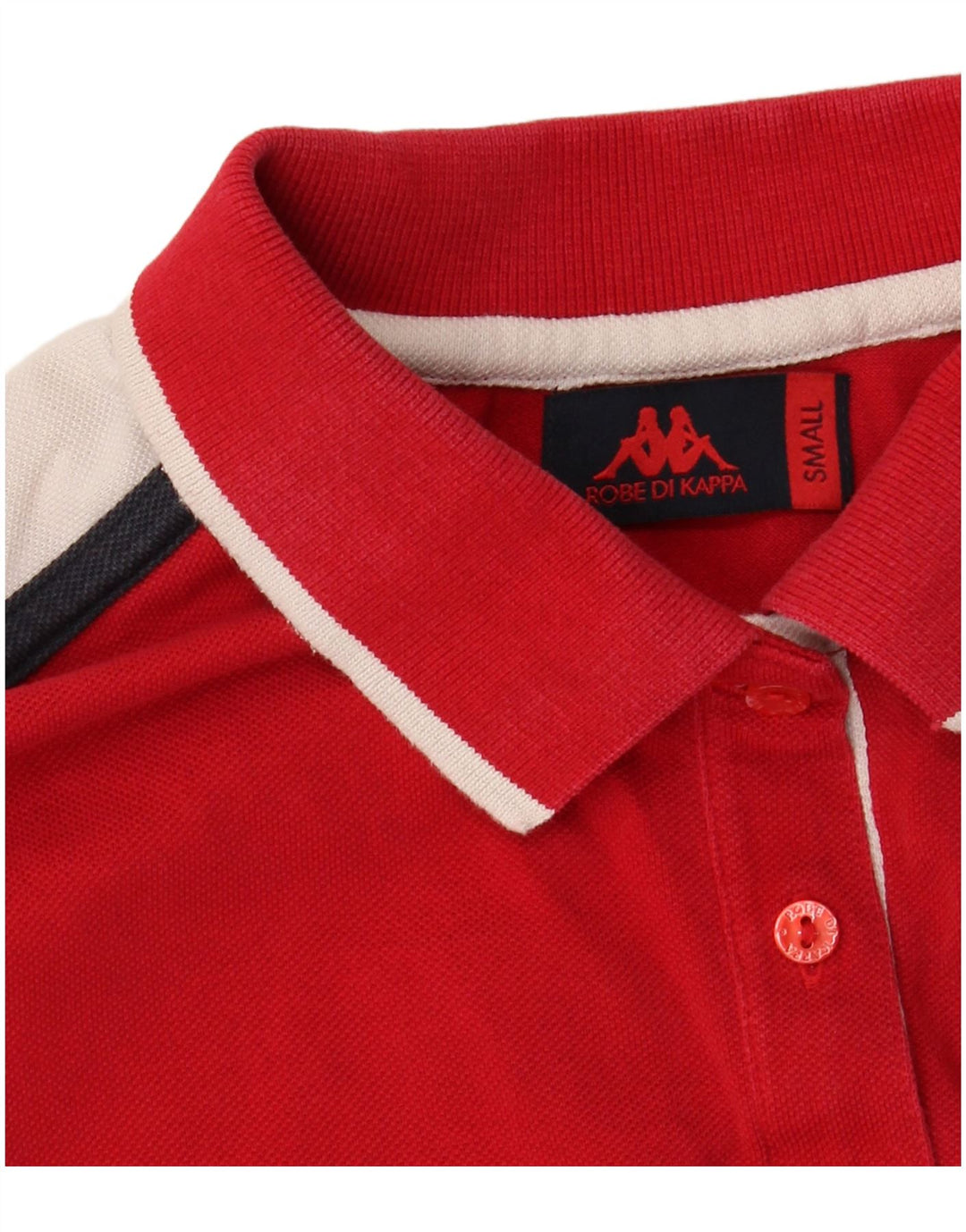 KAPPA Polo Femme UK 10 Small Rouge Colorblock