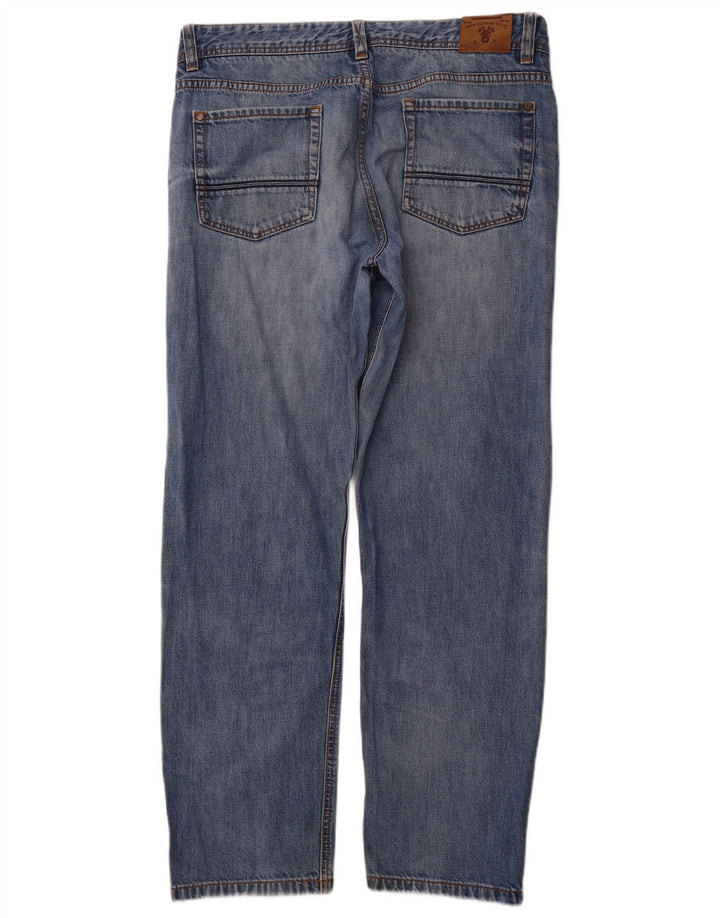 CREW CLOTHING Jean droit homme W36 L31 bleu coton