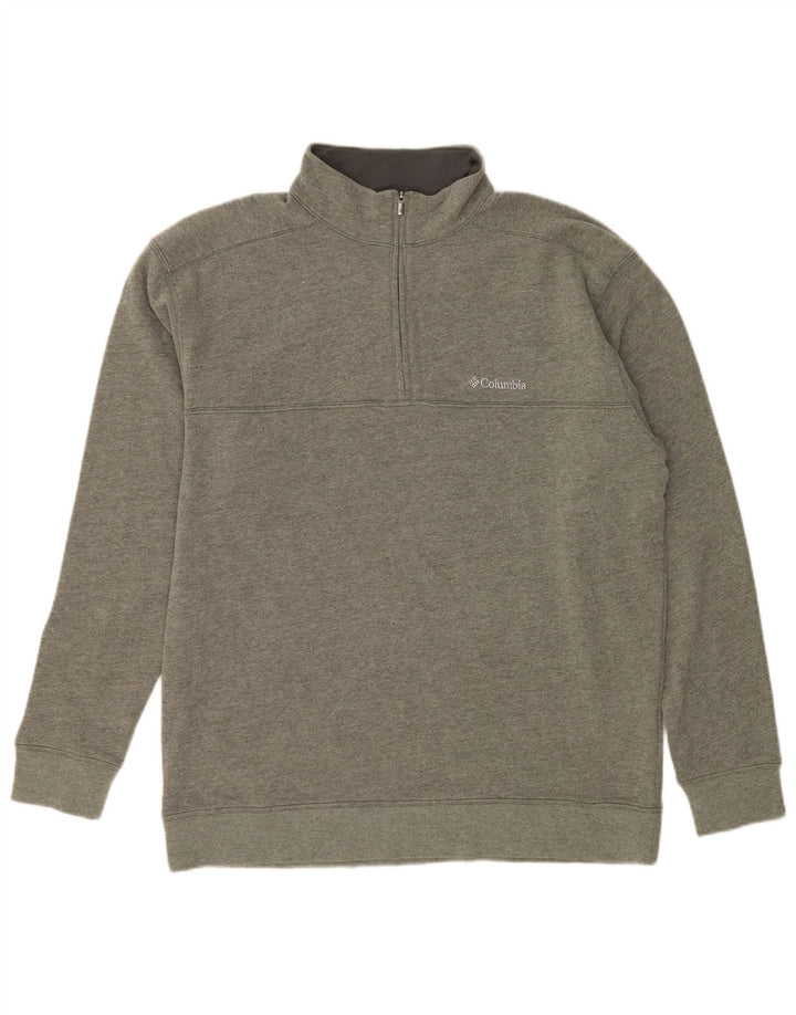 Columbia Sweat-shirt à col zippé pour homme, grand, gris, coton