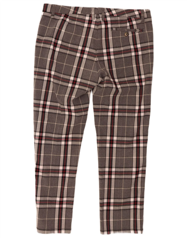 MARLBORO CLASSICS Womens Straight Casual Trousers W34 L27 Grey Check