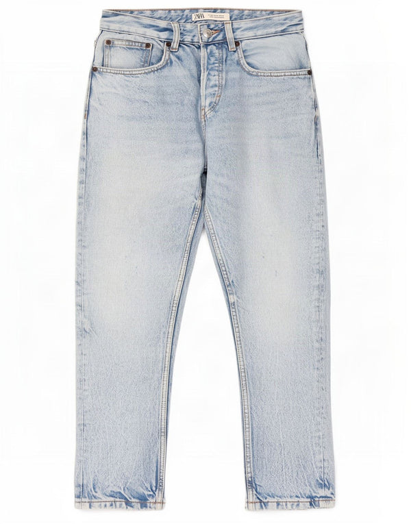 Zara Jean droit vieilli pour femme EU 36 XS W29 L26 Bleu