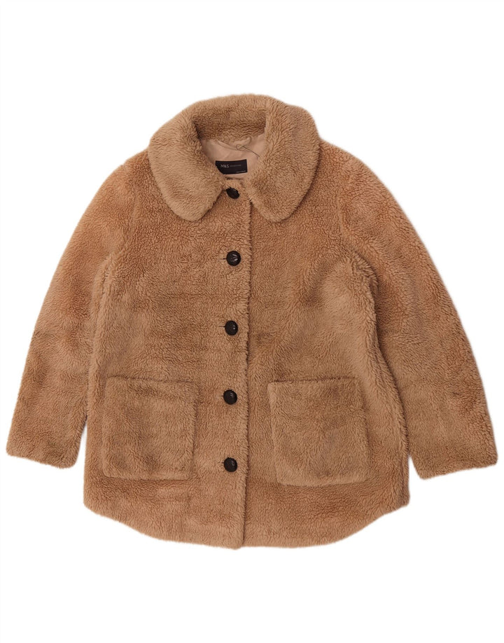 Marks & Spencer Veste polaire Teddy Bear pour femme UK 14 Large Beige Polyester