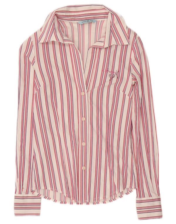 Guess By Marciano Chemise Femme EU 40 Coton Rayé Rose Moyen