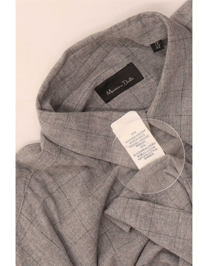 Massimo Dutti Chemise haute pour homme taille 42 grand gris à carreaux viscose